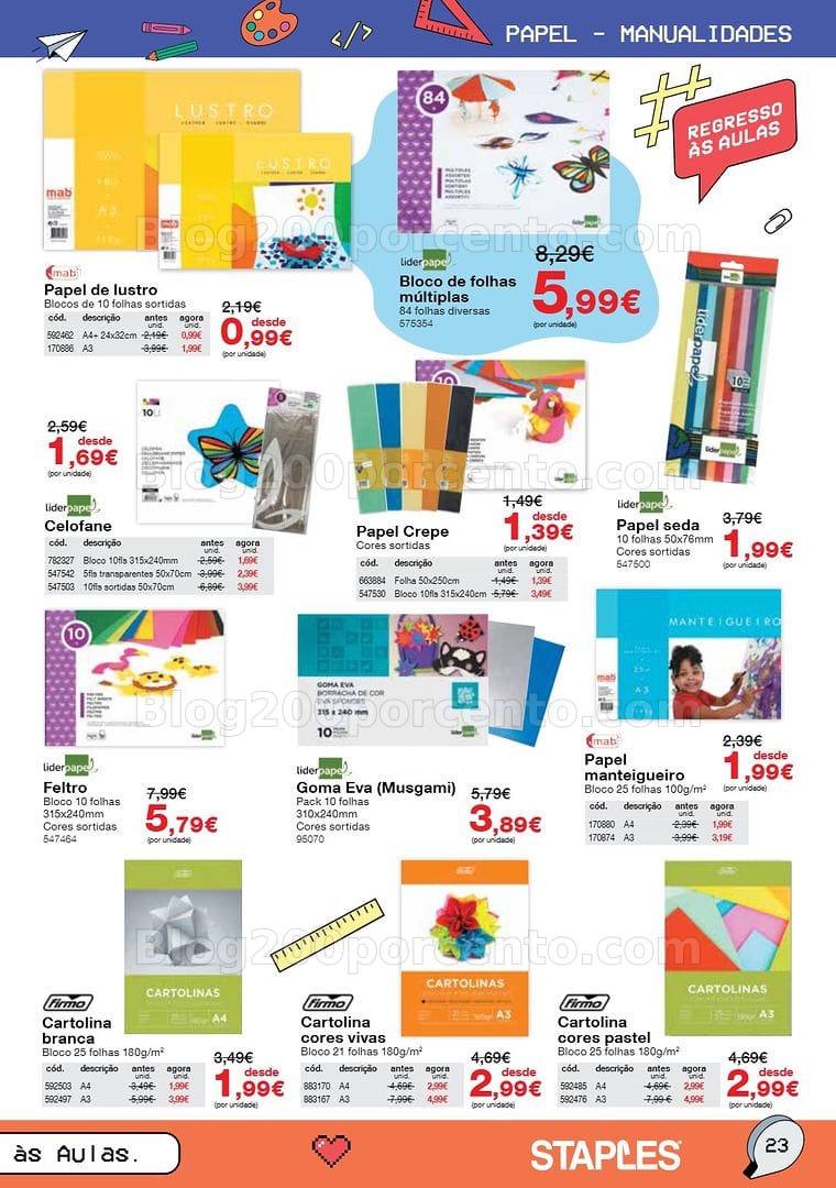 Antevisão Folheto STAPLES Regresso às Aulas Promoções de 17 agosto a 30 setembro